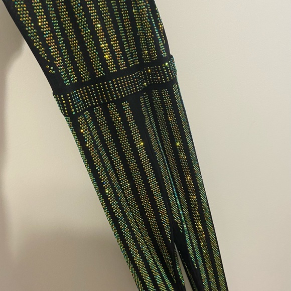 Rust of your tongue bedazzled jumpsuit black and green size Medium Brand NWT - Picture 10 of 17